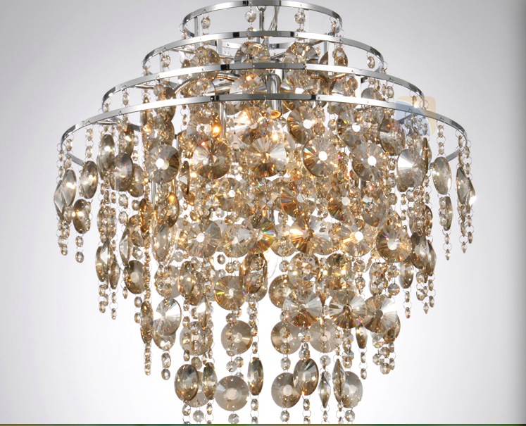 modern champagne crystal pendant lamp ceiling lamp chandelier dining room lighting d500mm ac guaranteed