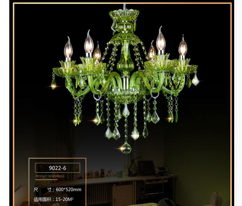 modern chandelier green crystal chandelier lighting e14 ac 90-260v shadeless lustre led lamp lampadario luminaria