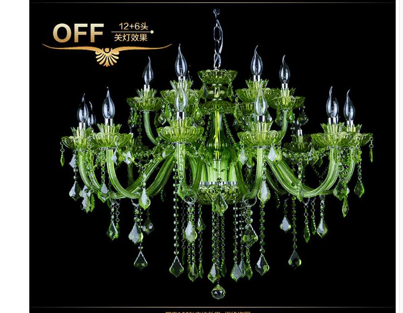 modern chandelier green crystal chandelier lighting e14 ac 90-260v shadeless lustre led lamp lampadario luminaria