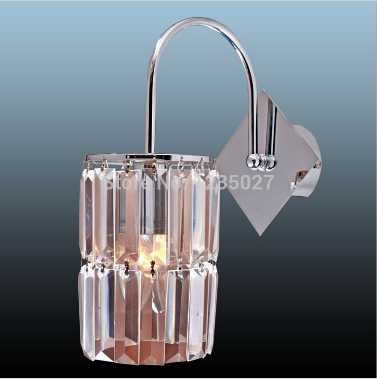 modern chrome crystal wall light modern brief quality wall lamp bedside wall lamp luxury k9 crystal wall