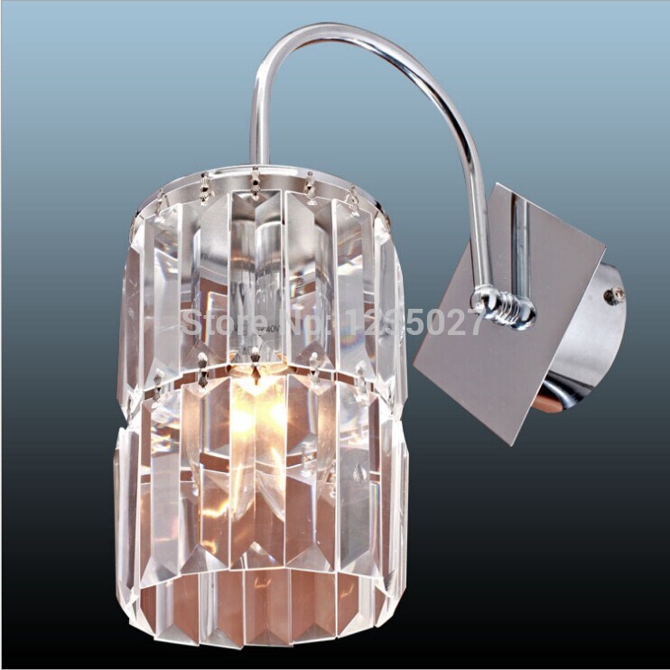 modern chrome crystal wall light modern brief quality wall lamp bedside wall lamp luxury k9 crystal wall