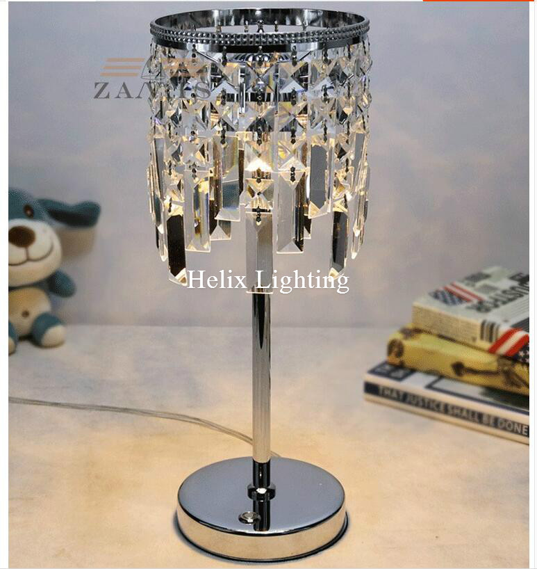 modern chrome d180mm h430mm luxruy crystal table lamp fashion k9 table lamp living room lamps bedroom lighting ac led table lamp