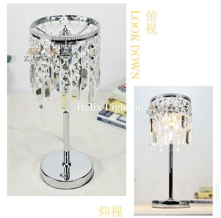 modern chrome d180mm h430mm luxruy crystal table lamp fashion k9 table lamp living room lamps bedroom lighting ac led table lamp