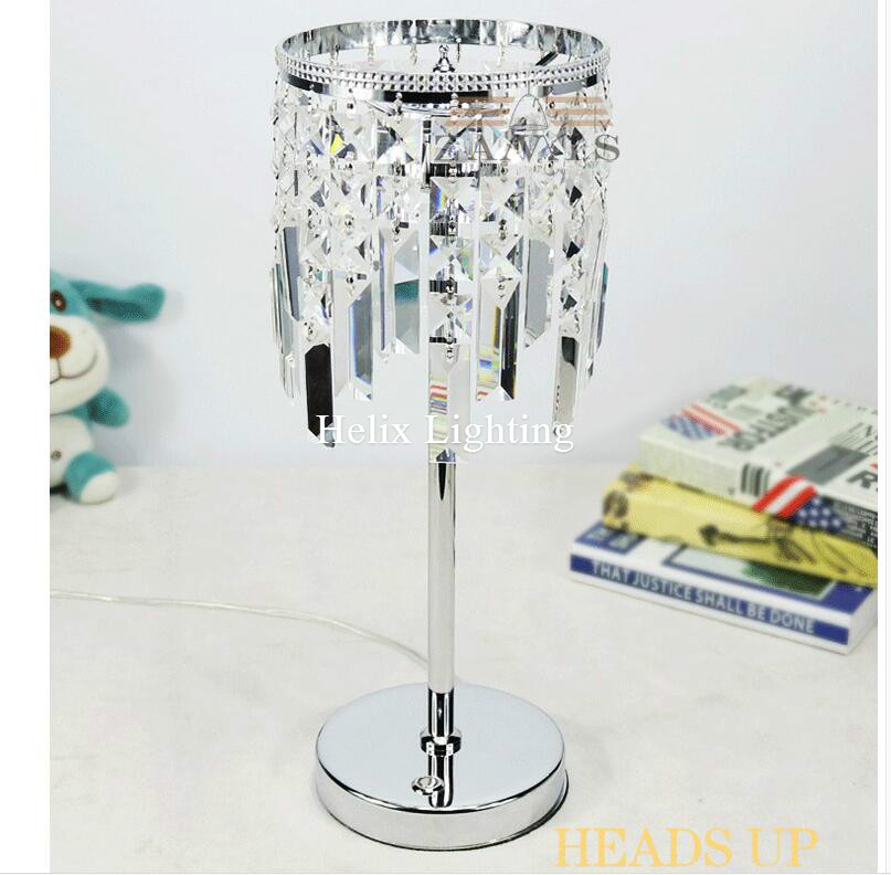 modern chrome d180mm h430mm luxruy crystal table lamp fashion k9 table lamp living room lamps bedroom lighting ac led table lamp