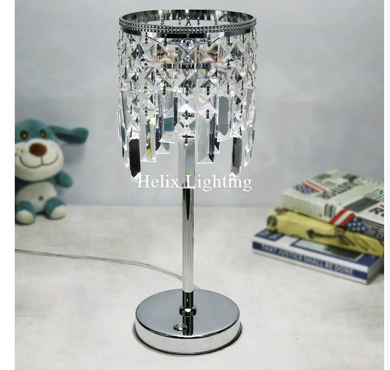 modern chrome d180mm h430mm luxruy crystal table lamp fashion k9 table lamp living room lamps bedroom lighting ac led table lamp