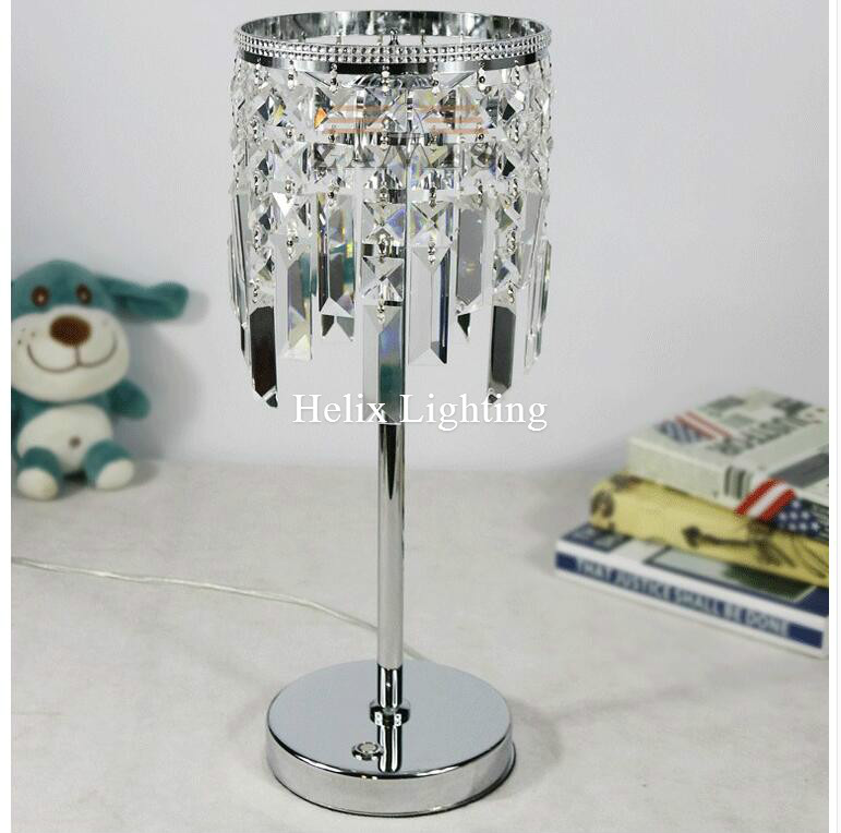 modern chrome d180mm h430mm luxruy crystal table lamp fashion k9 table lamp living room lamps bedroom lighting ac led table lamp