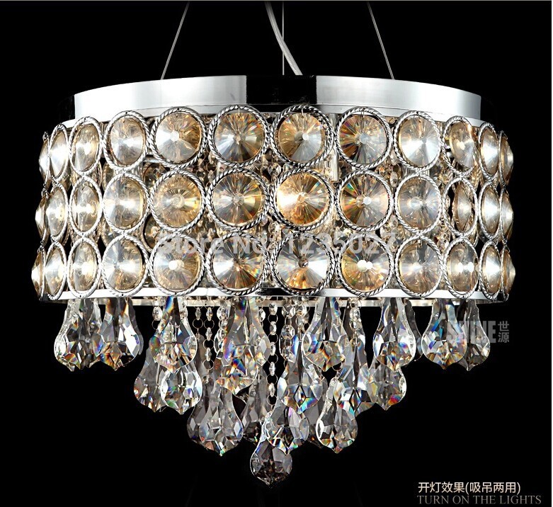 modern chrome finish modern crystal pendant lights for dinning room and bedroom crystal pendant d480mm h340mm