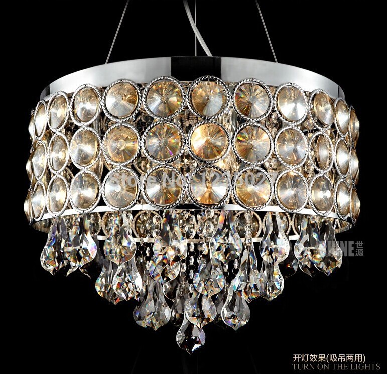 modern chrome finish modern crystal pendant lights for dinning room and bedroom crystal pendant d480mm h340mm