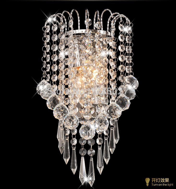 modern chrome luxury crystal wall lamp bedroom dining room lamps k9 crystal wall light crystal sconces