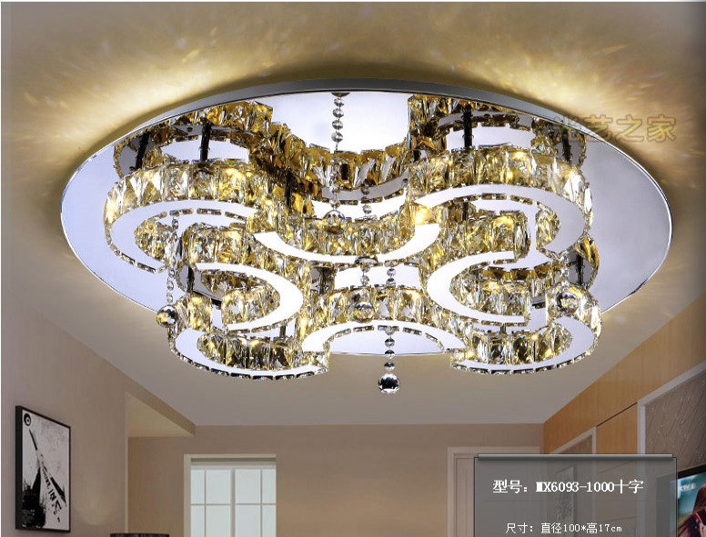 modern clear crystal led ceiling light home living room bedroom led ceiling lamps guaranteed remote control