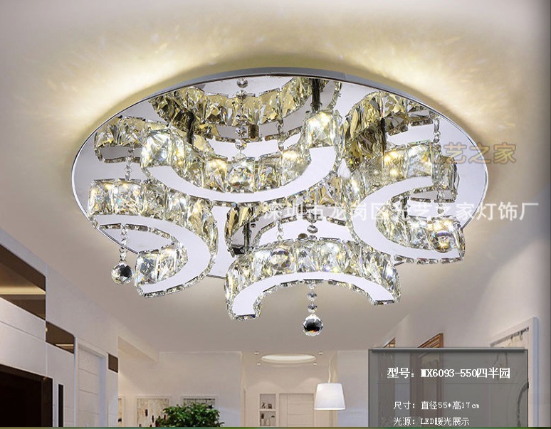 modern clear crystal led ceiling light home living room bedroom led ceiling lamps guaranteed remote control