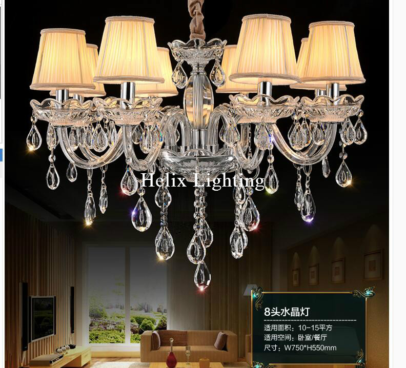 modern clear k9 crystal chandelier lights lamp for living room light lighting fixture ac indoor pendant lighting