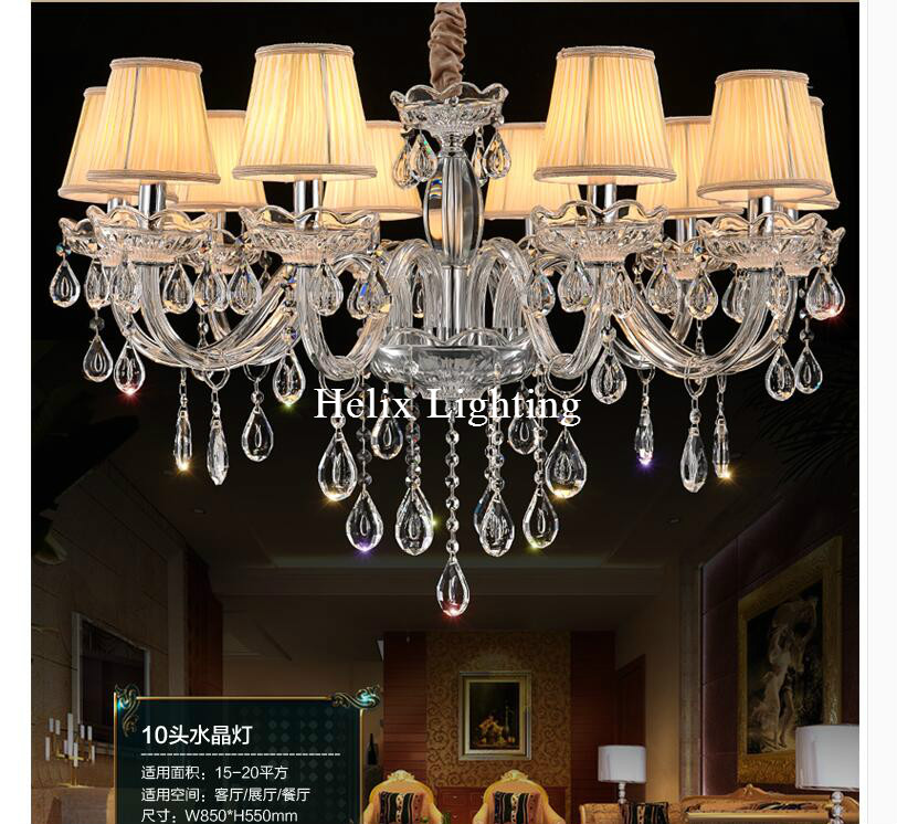 modern clear k9 crystal chandelier lights lamp for living room light lighting fixture ac indoor pendant lighting