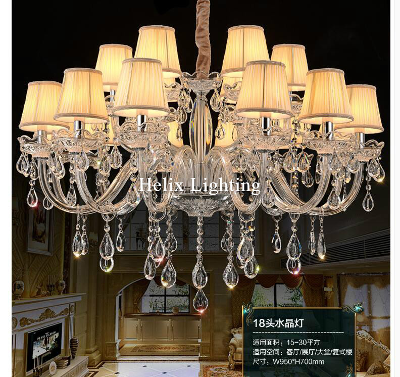 modern clear k9 crystal chandelier lights lamp for living room light lighting fixture ac indoor pendant lighting