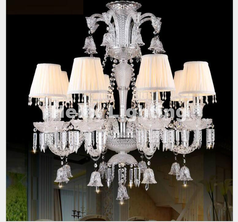 modern clear luxurious k9 clear crystal chandelier 6/8/10arms k9 class a k9 crystal chandeliers ac e14 with shades