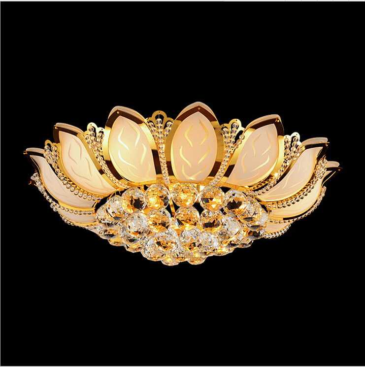 modern crystal ceiling lamp golden crystal ceiling lighting sy4062/4l d500mm ac guaranteed