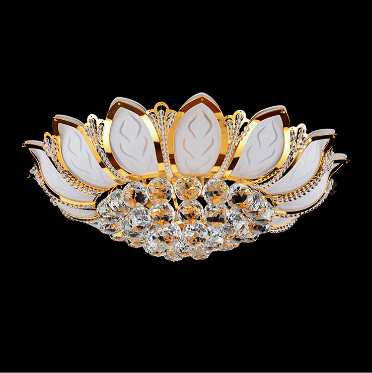 modern crystal ceiling lamp golden crystal ceiling lighting sy4062/4l d500mm ac guaranteed