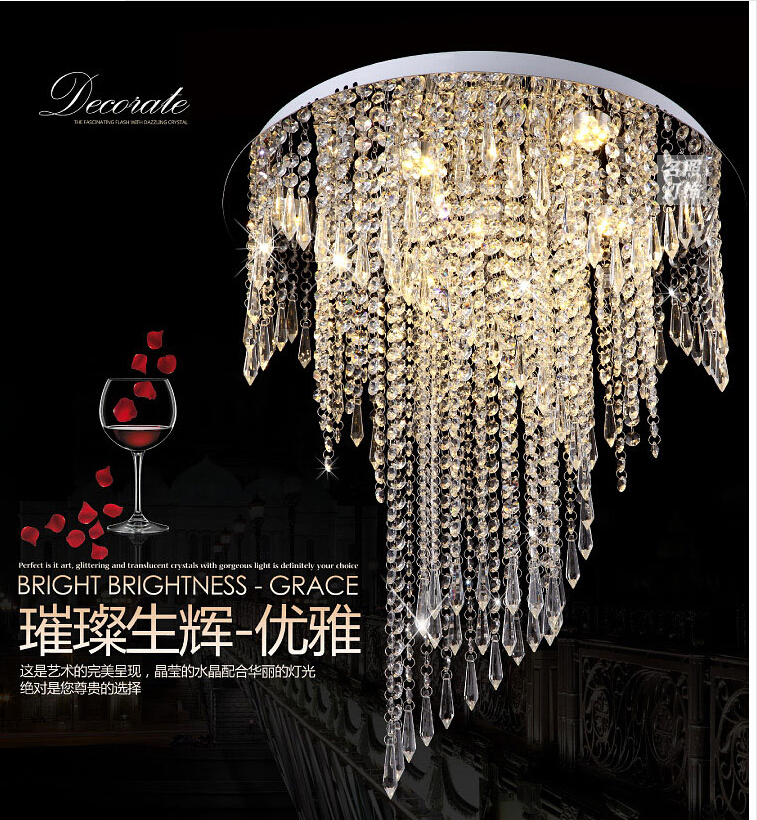 modern crystal ceiling light fixture led ceiling light chrome ceiling light lighting lamp d50cm d60cm ac guaranteed