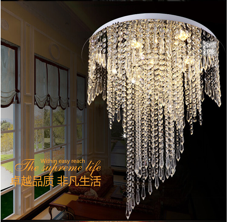 modern crystal ceiling light fixture led ceiling light chrome ceiling light lighting lamp d50cm d60cm ac guaranteed