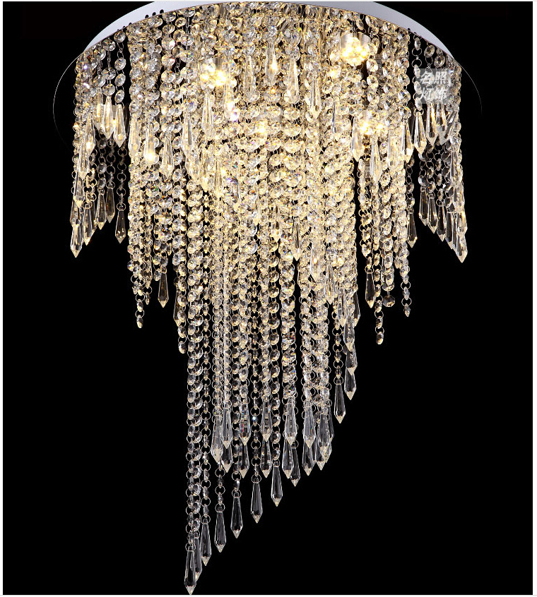 modern crystal ceiling light fixture led ceiling light chrome ceiling light lighting lamp d50cm d60cm ac guaranteed