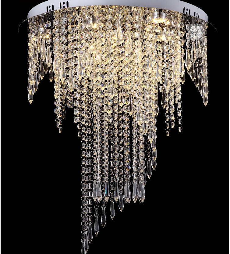 modern crystal ceiling light fixture led ceiling light chrome ceiling light lighting lamp d50cm d60cm ac guaranteed