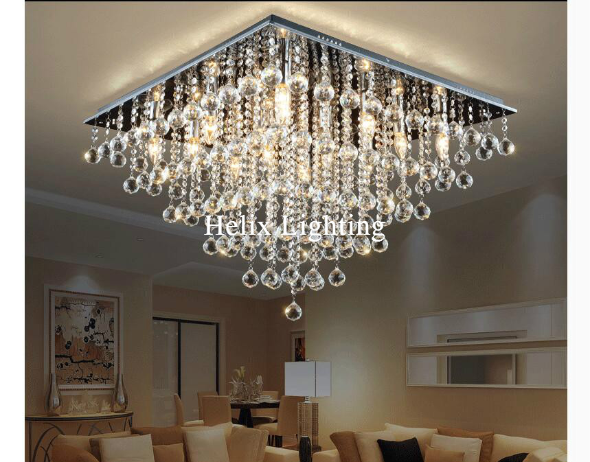 modern crystal ceiling lights for living room luminarias para sala plafon led crystal ac ceiling lamp fixtures