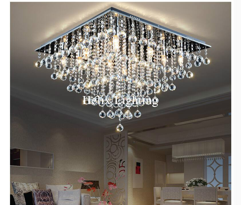 modern crystal ceiling lights for living room luminarias para sala plafon led crystal ac ceiling lamp fixtures