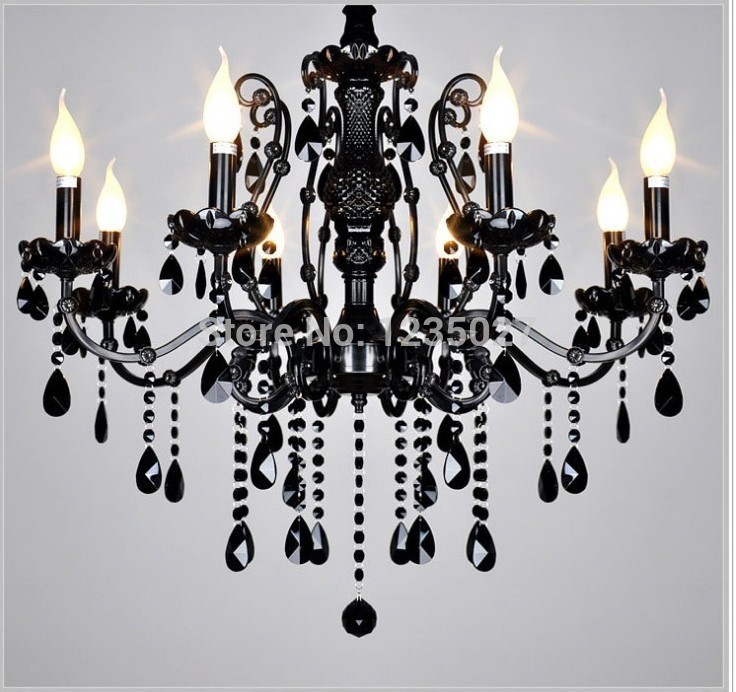 modern crystal chandelier light fixture , black color , guaranteed