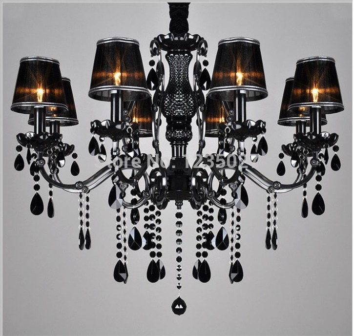 modern crystal chandelier light fixture , black color , guaranteed