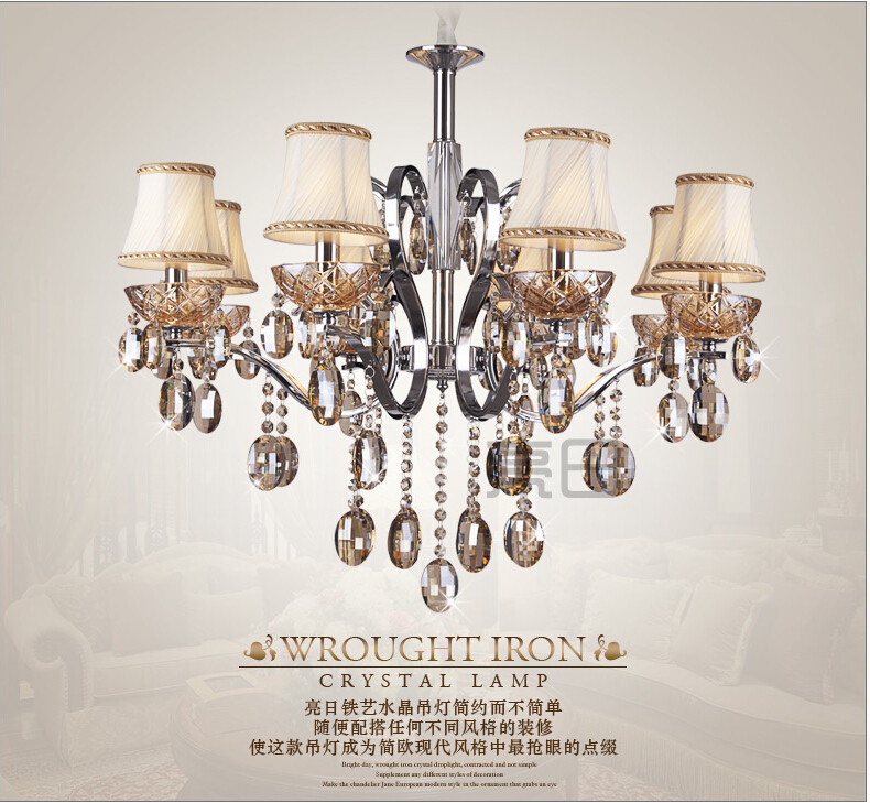 modern crystal chandelier light fixture glass candle chandelier lamp6l/8l ac guanranteed shades included