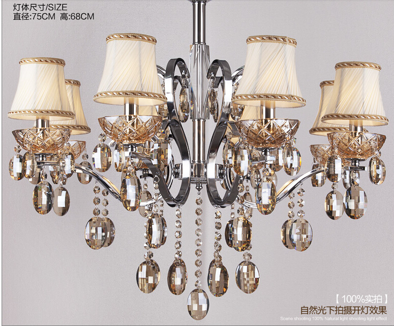 modern crystal chandelier light fixture glass candle chandelier lamp6l/8l ac guanranteed shades included