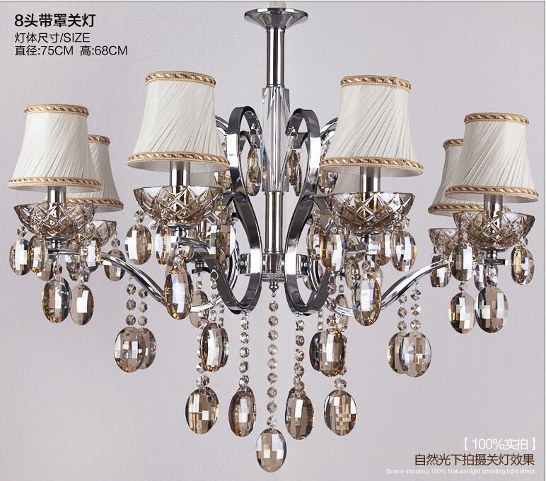 modern crystal chandelier light fixture glass candle chandelier lamp6l/8l ac guanranteed shades included