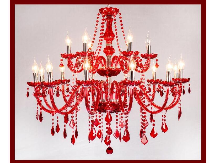 modern crystal chandelier lighting luxury red glass chandeliers lamp suspended light lustres de cristal lamp