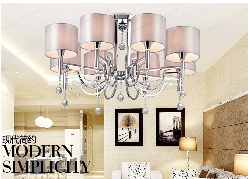 modern crystal chandelier new fashion 8lights living room/bedroom/restaurant crystal chandelier