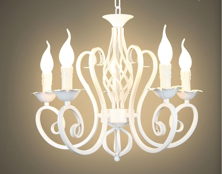 modern iron 5arms art chandeliers metal painting white lamp body optional lustres home decoration chandeliers fast