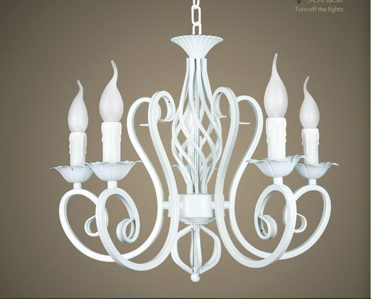 modern iron 5arms art chandeliers metal painting white lamp body optional lustres home decoration chandeliers fast