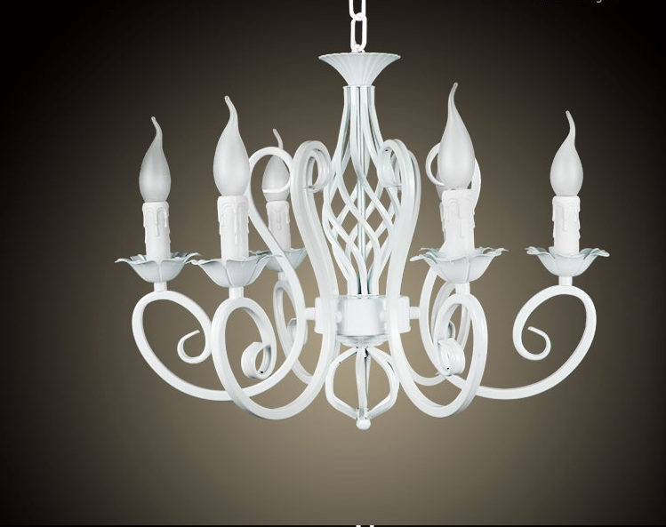 modern iron 5arms art chandeliers metal painting white lamp body optional lustres home decoration chandeliers fast