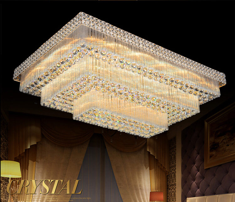 modern l80cm w60cm led crystal ceiling lamp k9 living room lamp led ceiling bedroom restaurant corridor lighting