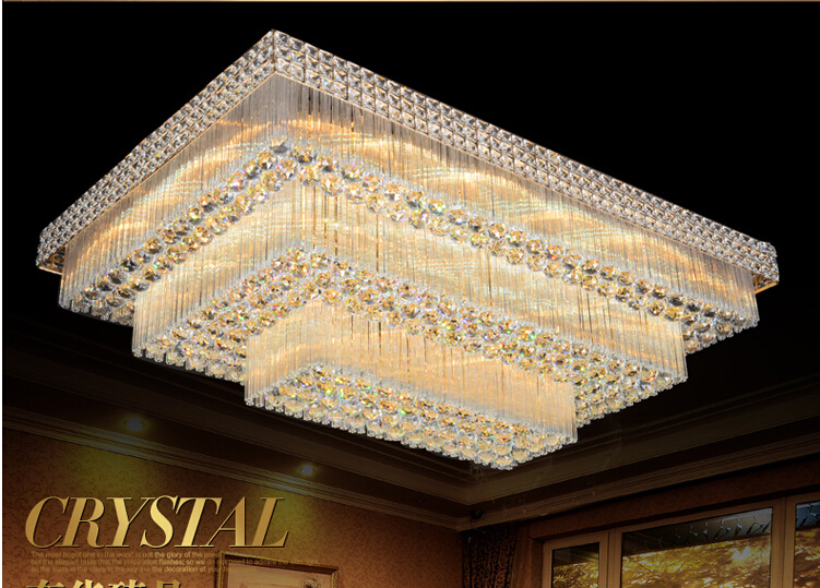 modern l80cm w60cm led crystal ceiling lamp k9 living room lamp led ceiling bedroom restaurant corridor lighting