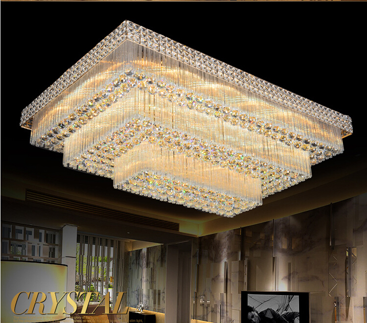 modern l80cm w60cm led crystal ceiling lamp k9 living room lamp led ceiling bedroom restaurant corridor lighting