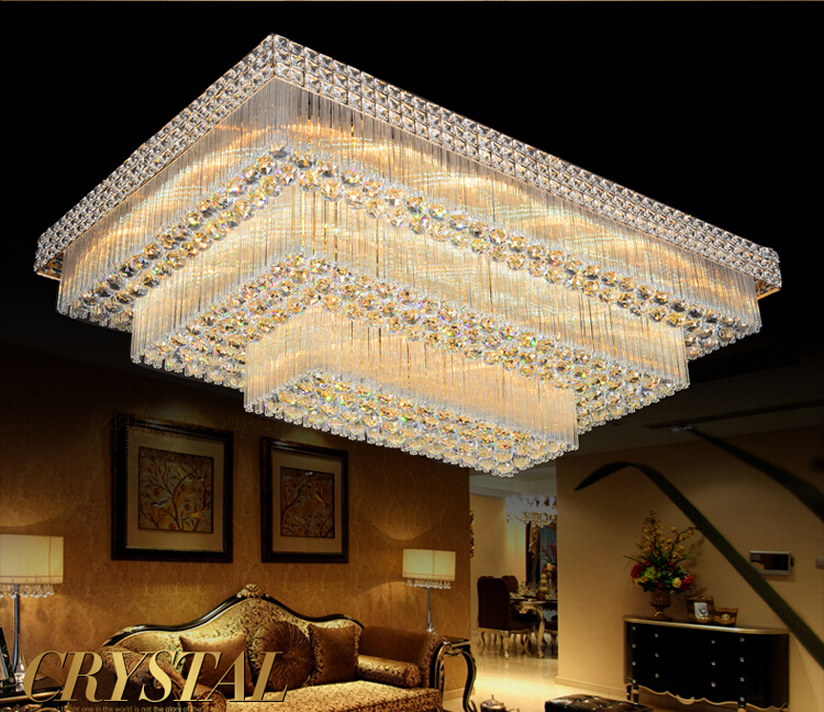 modern l80cm w60cm led crystal ceiling lamp k9 living room lamp led ceiling bedroom restaurant corridor lighting