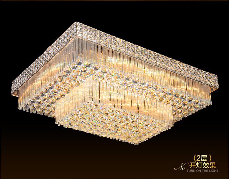 modern l80cm w60cm led crystal ceiling lamp k9 living room lamp led ceiling bedroom restaurant corridor lighting