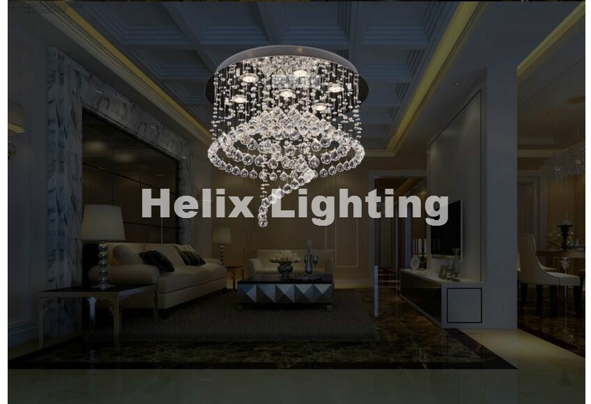 modern led chandelier lighting fixture crystal light lustres chrome dia500mm*h600mm led home lighting luminaria