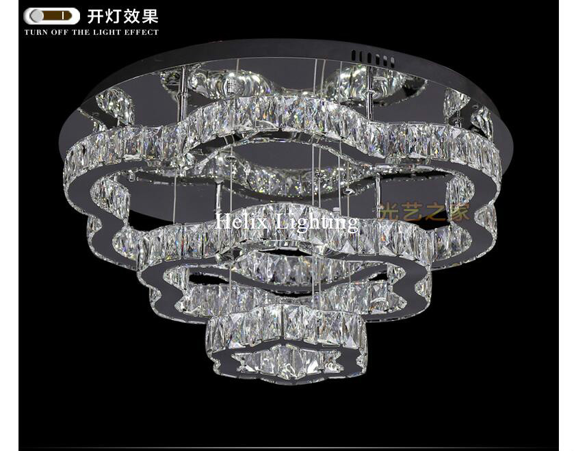 modern led crystal ceiling light fixture ac ring k9 crystal flush mounted lighting clear crystal led lighting home decoration