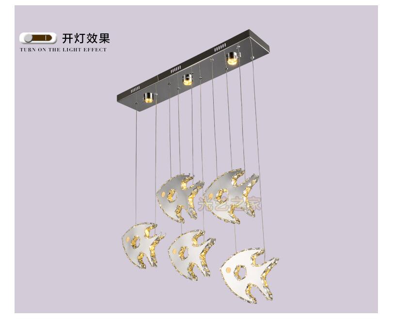 modern led crystal pendant lights 33w 54w fish cord pendant lighting modern style cool white 90~260v ac 3 sizes for selection