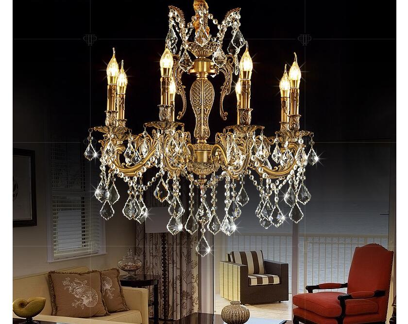 modern lustres brass color led crystal chandelier zinc alloy ac k9 crystal chandelier lighting