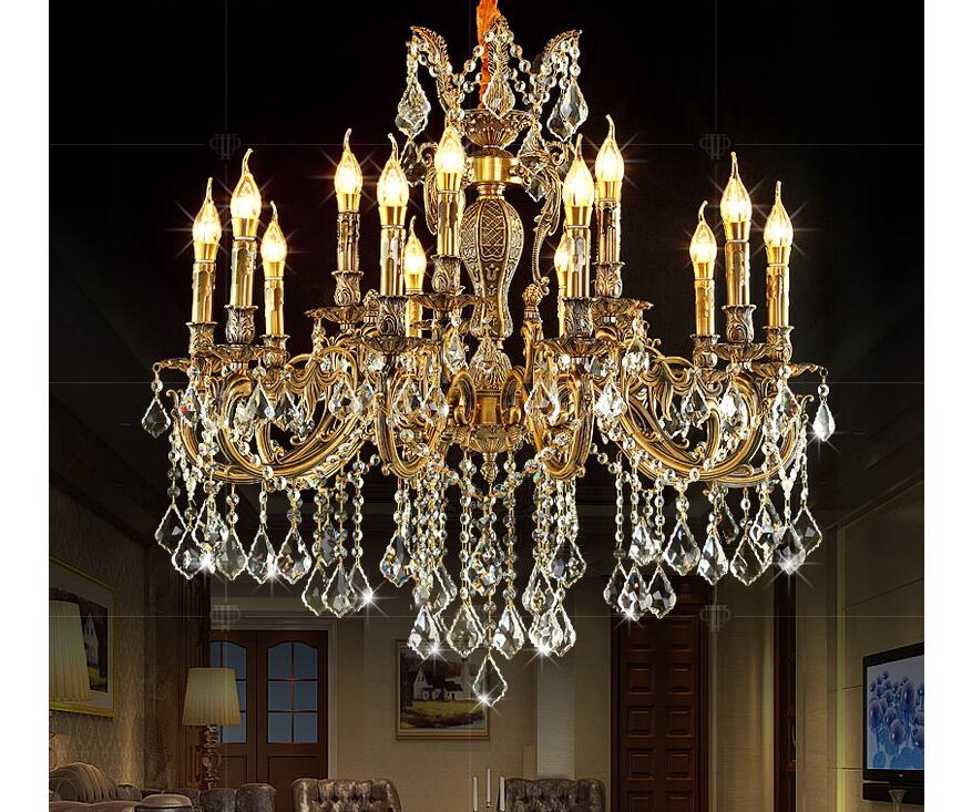 modern lustres brass color led crystal chandelier zinc alloy ac k9 crystal chandelier lighting