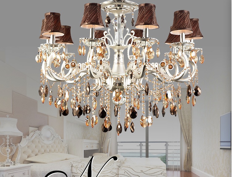 modern silver crystal pendant lamp ceiling lamp chandelier dining room lighting shdes included 8l and 18l sizes