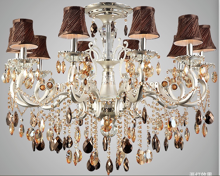 modern silver crystal pendant lamp ceiling lamp chandelier dining room lighting shdes included 8l and 18l sizes