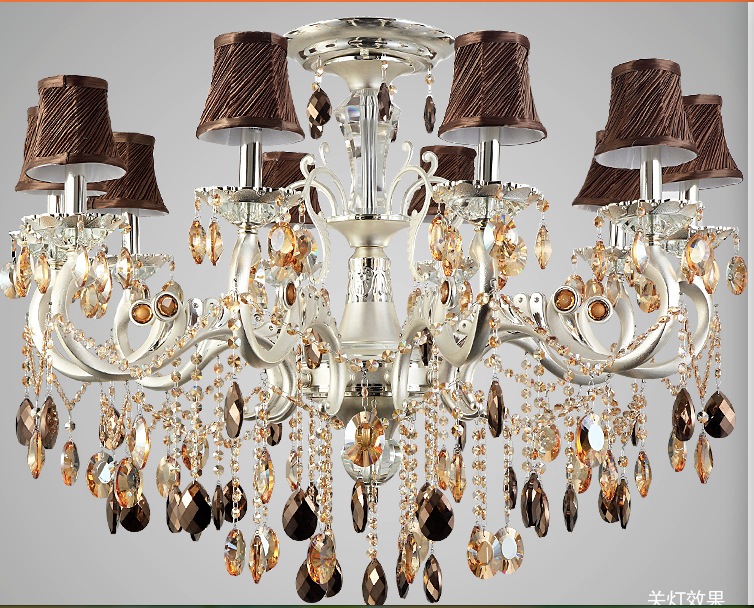 modern silver crystal pendant lamp ceiling lamp chandelier dining room lighting shdes included 8l and 18l sizes